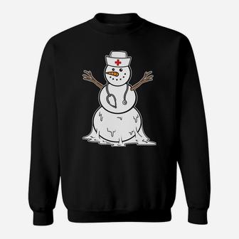 Funny Nurse Snowman Holiday Nursing Gift Men Women Christmas Sweatshirt Sweatshirt | Crazezy