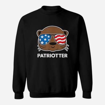 Funny Otter July 4th American Flag Usa Joke Sweatshirt - Thegiftio UK