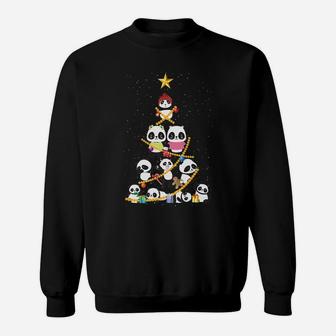 Funny Pandas Christmas Tree Cute Gift Women Men Girl Boy Sweatshirt | Crazezy UK