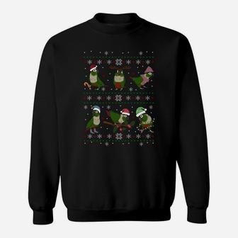 Funny Parrot Doodle Green Cheeked Conure Ugly Christmas Sweatshirt Sweatshirt | Crazezy