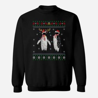 Funny Penguin Xmas Gift Santa Hat Ugly Penguin Christmas Sweatshirt Sweatshirt | Crazezy