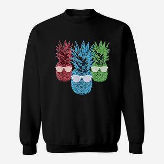 Funny Pineapple Retro Pineapples Summer Sunglass Sweatshirt - Thegiftio