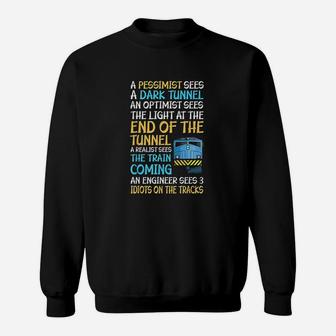 Funny Railroad Train Engineer Gift 3 Idiots On The Tracks Sweatshirt - Thegiftio UK