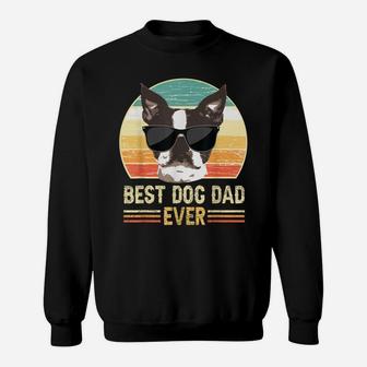 Funny Retro Best Dog Dad Ever Shirt, Dog With Sunglasses Sweatshirt | Crazezy DE