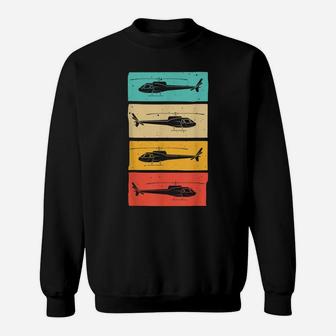 Funny Retro Helicopter Gift For Men Women Helicopter Pilot Sweatshirt | Crazezy AU