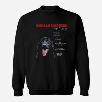 Funny Rules For The Owner Of A Black German Shepherd Sweatshirt | Crazezy