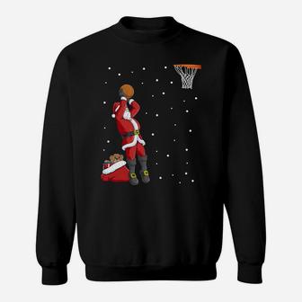 Funny Santa Claus Basketball Christmas Jumper Gift Sweatshirt | Crazezy DE