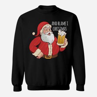 Funny Santa Clause Let's Get Fat And Drunk Funny Christmas Sweatshirt | Crazezy