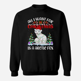 Funny Santa Hat All I Want For Christmas Is A Arctic Fox Sweatshirt | Crazezy CA