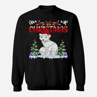 Funny Santa Hat All I Want For Christmas Is A Arctic Fox Sweatshirt | Crazezy