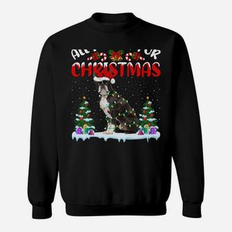 Funny Santa Hat All I Want For Christmas Is A Boston Terrier Sweatshirt | Crazezy CA
