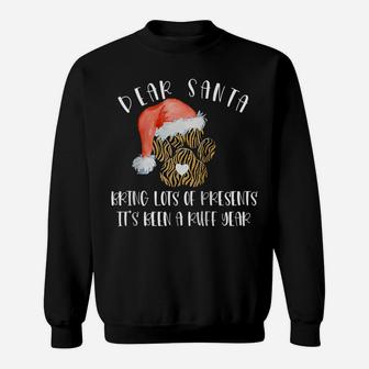 Funny Santa Hat Dog Cat Paw Print Tshirt Christmas Clothes Raglan Baseball Tee Sweatshirt | Crazezy