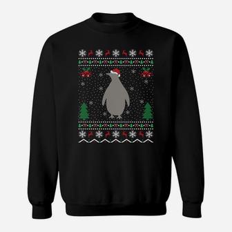Funny Santa Hat Penguin Xmas Gift Ugly Penguin Christmas Sweatshirt | Crazezy DE