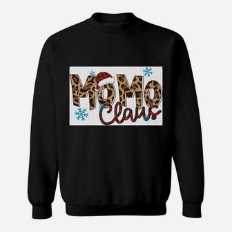 Funny Santa Momo Claus Snowflake Leopard Christmas Sweatshirt Sweatshirt | Crazezy