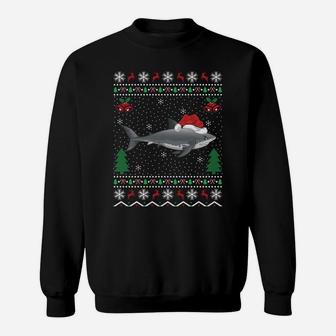 Funny Santa Shark Xmas Gift Ugly Shark Christmas Sweatshirt Sweatshirt | Crazezy UK