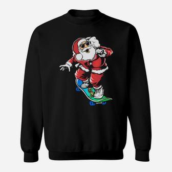 Funny Santa Skateboarding Sweatshirt - Monsterry DE