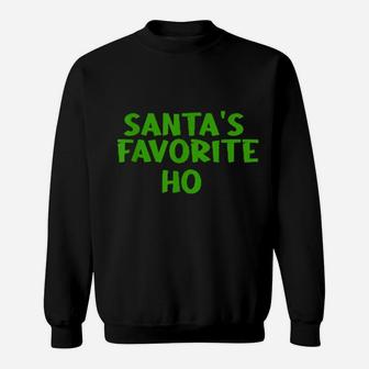 Funny Santa's Favorite Ho Couples Sweatshirt - Monsterry