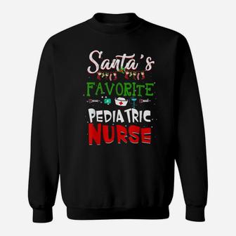 Funny Santa's Favorite Pediatric Nurse Sweatshirt - Monsterry