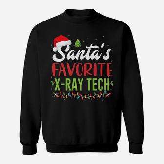 Funny Santa's Favorite X-Ray Tech Christmas Santa Hat Light Sweatshirt | Crazezy CA