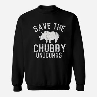 Funny Save The Chubby Unicorns Fat Rhino Vintage Sweatshirt | Crazezy DE