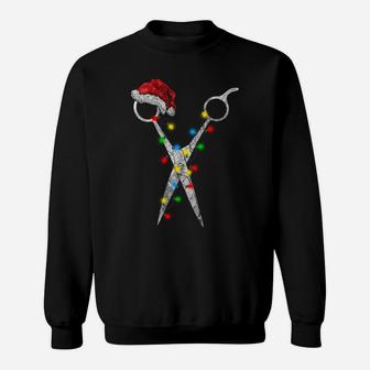 Funny Scissor Hairstylist Santa Christmas Hair Stylist Xmas Sweatshirt Sweatshirt | Crazezy UK