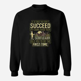 Funny Scout Leader Cub Camping Boy Hiking Scouting Sweatshirt | Crazezy CA