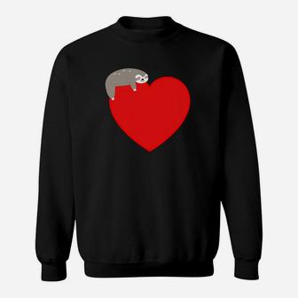 Funny Sloth Animal Happy Valentines Day Heart Love Sweatshirt - Thegiftio UK