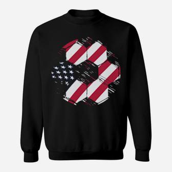Funny Soccer American Flag 4Th Of July Lover Sweatshirt - Monsterry
