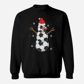 Funny Soccer Ball Snowman Sport Lover Gift Christmas Holiday Sweatshirt | Crazezy