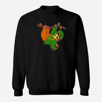 Funny Stpatricks Day Sloth Leprechaun Sweatshirt - Thegiftio UK