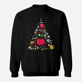 Funny Teacher Math Geometry Science Christmas Tree Teacher Sweatshirt | Crazezy CA