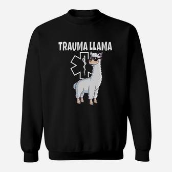 Funny Trauma Llama Emt Design Ems Medic Gift Sweatshirt | Crazezy