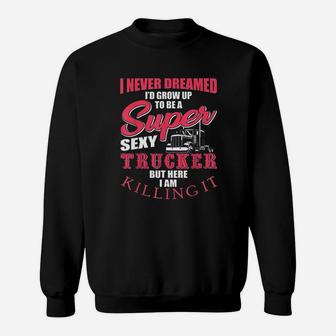 Funny Truck Driver Gift Semi Big Rig Trucking Trailer Truck Sweatshirt - Thegiftio UK
