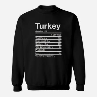 Funny Turkey Nutrition Facts Thanksgiving Costume Matching Sweatshirt | Crazezy DE
