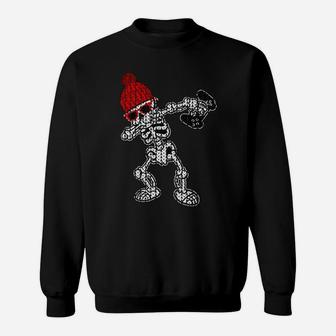 Funny Video Game Gaming Dabbing Skeleton Dab Gamer Gift Sweatshirt | Crazezy DE