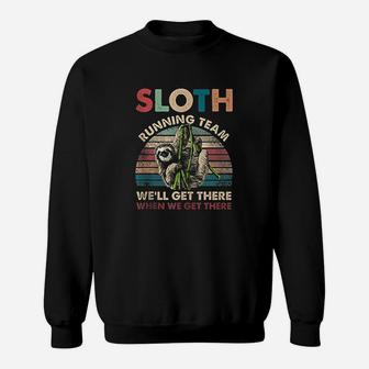 Funny Vintage Sloth Running Team Marathon Runners Jogging Sweatshirt | Crazezy