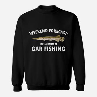 Funny Weekend Forecast Alligator Gar Fishing Sweatshirt | Crazezy UK