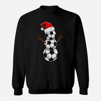 Funny Xmas Christmas Holiday Santa Snowman Ball Gifts Soccer Sweatshirt | Crazezy DE