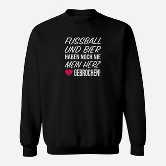 Fussball und Bier Herz Sweatshirt, Lustiges Fan Sweatshirt - Seseable