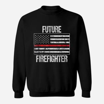 Future Firefighter Us Red Line Flag Fireman Sweatshirt | Crazezy AU
