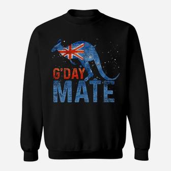 G Day Mate Kangaroo Aussie Animal Australia Flag Australia Sweatshirt Sweatshirt | Crazezy CA
