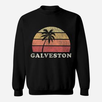 Galveston Tx Vintage 70S Retro Throwback Design Sweatshirt | Crazezy DE