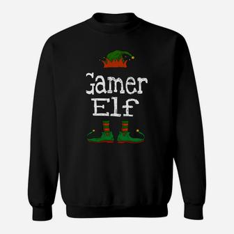 Gamer Elf Christmas Pajama Gaming Boys Girls Kids Teens Gift Sweatshirt | Crazezy CA