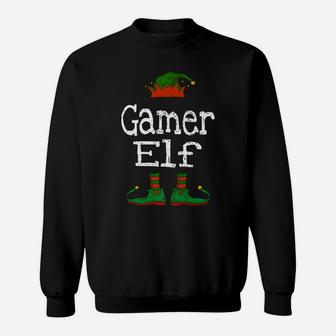 Gamer Elf Christmas Pajama Gaming Boys Girls Kids Teens Gift Sweatshirt | Crazezy