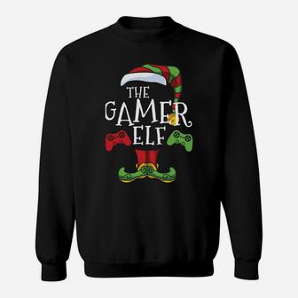 Gamer Elf Family Matching Christmas Funny Gaming Pajama Pj Sweatshirt | Crazezy