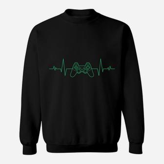 Gamer Heartbeat Cool Gaming Christmas Gift Sweatshirt | Crazezy