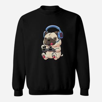 Gamer Pug Gaming Pugs Video Game Gift Sweatshirt | Crazezy UK