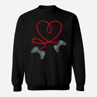 Gamer Valentines Day Heart Video Controller Sweatshirt - Monsterry