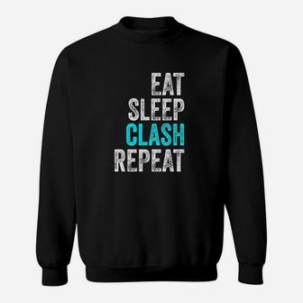 Gaming Clan Eat Sleep Clash Repeat Clans Vintage Sweatshirt | Crazezy