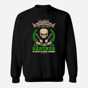 Gärtner Motiv Sweatshirt Wichtiger als Garten? mit Totenkopf-Design, Lustiges Gärtner-Sweatshirt - Seseable